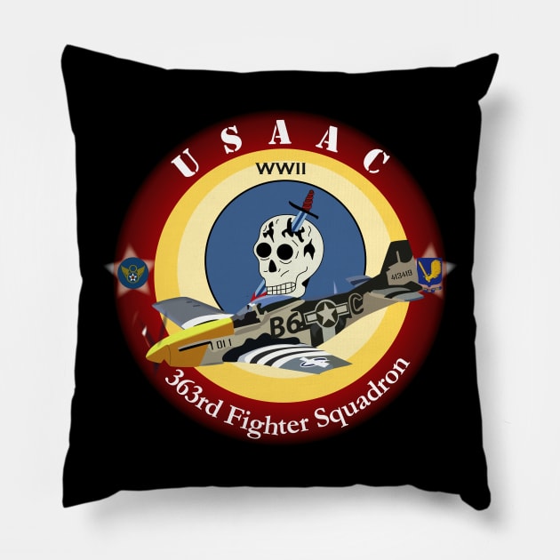 363rd Fighter Squadron - P51 Mustang Pillow by twix123844