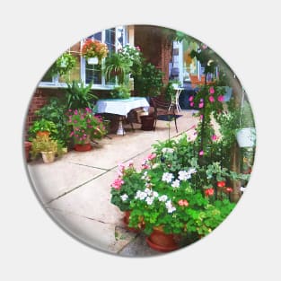 Belvidere NJ - Outdoor Cafe with Flowerpots Pin