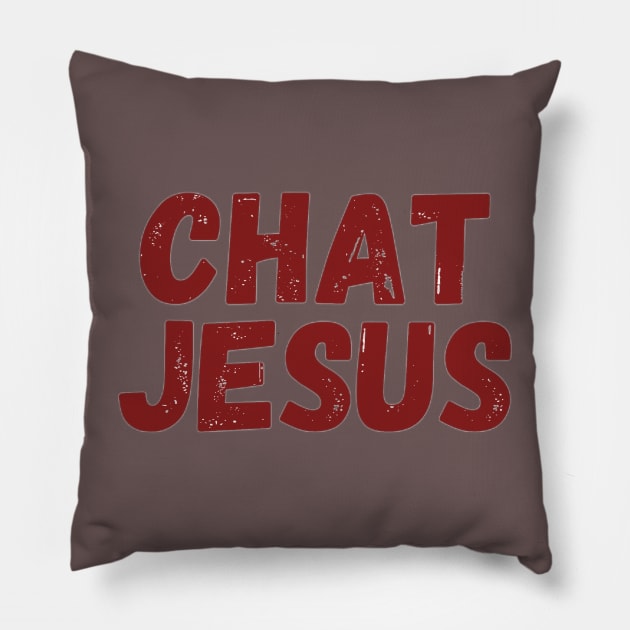 Chat Jesus By Abby Anime(c) Pillow by Abby Anime