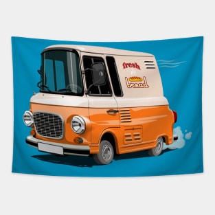 Cartoon retro delivery van Tapestry