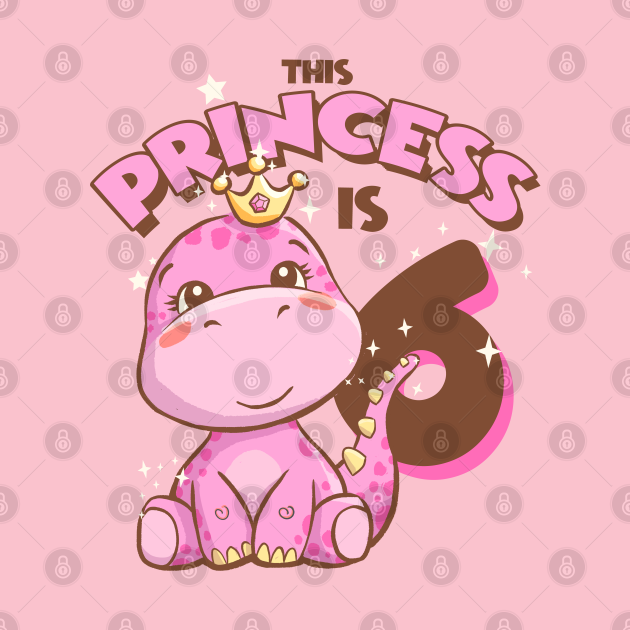 Discover This Princess is 6 Girls 6th Birthday Pink Dinosaur Party - Dinosaur - T-Shirt