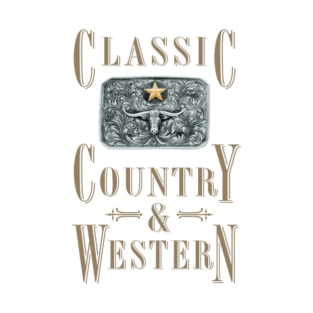 Classic Country & Western (Longhorn Star Belt Buckle) by PLAYDIGITAL2020