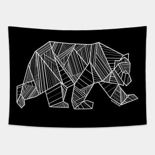 White Geometric Bear for Bear Lovers and Friends | BearlyBrand Tapestry