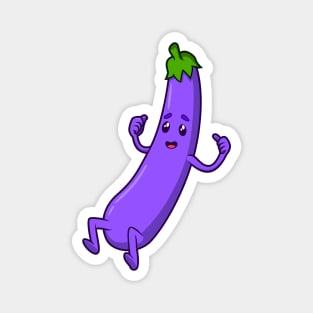 Cartoon Aubergine Magnet