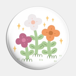 Lesbian Pride Flowers Pin