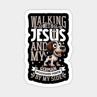 Jesus and dog - German Roughhaired Pointer Magnet