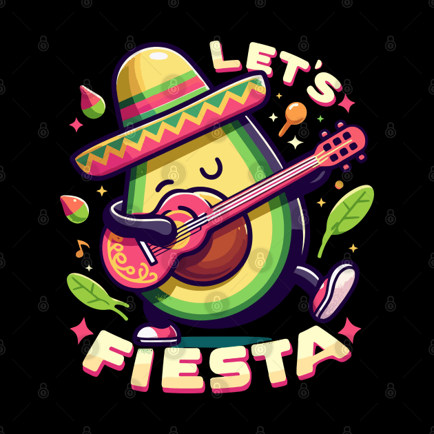 Let's Fiesta Avocado Funny Cinco De Mayo célébration by retroparks