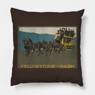 Yellowstone Park Poster (distressed) Pillow