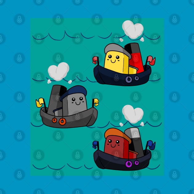 Cute Tugboat Trio by Purple_Sols