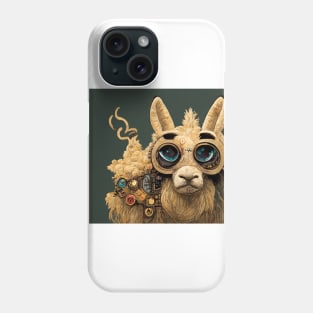 Steampunk Llama with cool goggles and moving parts. Phone Case