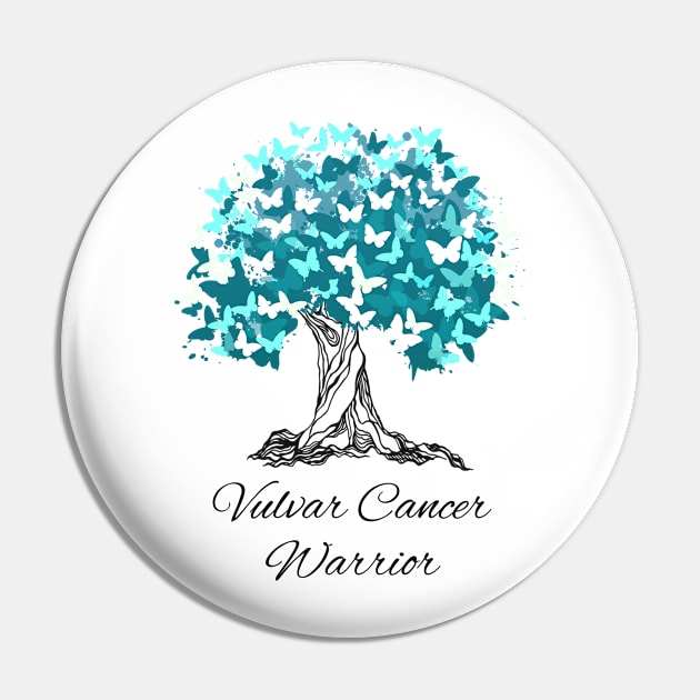 Vulvar Cancer Warrior Butterfly Support Pin by MerchAndrey