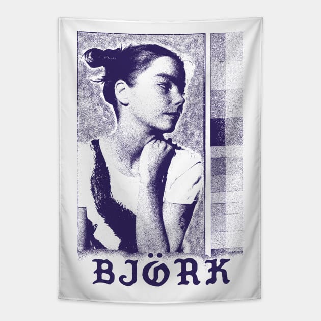 Björk ==== Vintage Look Design Tapestry by unknown_pleasures