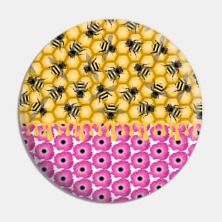 Honey Bees And Honeycombs With Anemone Flowers Pin