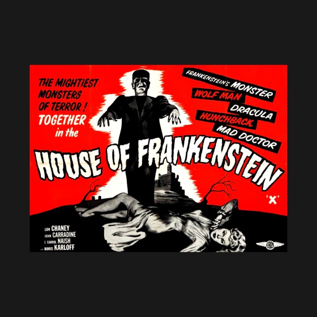 Classic Horror Movie Lobby Card - House of Frankenstein by Starbase79