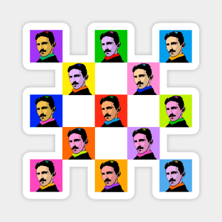 Nikola Tesla Pop Art Tiles Design Magnet