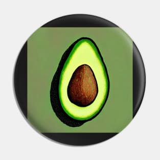 Green Avocado Vegetarian Illustration Pattern Pin