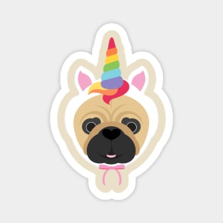 unicorn pug dog Magnet