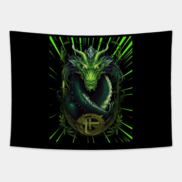 Stormscale the Thunderous Dragon Tapestry by Green Barf!