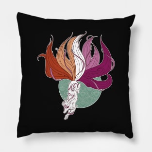 Lesbian Pride Kitsune Pillow