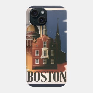 Vintage Travel Poster, Boston, Massachusetts Phone Case