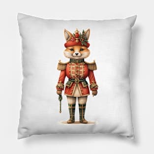 Fox Christmas Nutcracker Pillow