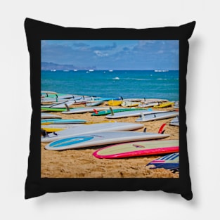 SUP Surfboards in the Sand Pillow