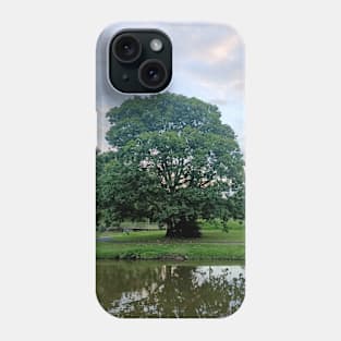 Green landscape cloudy sky, Nature landscape photograph Phone Case