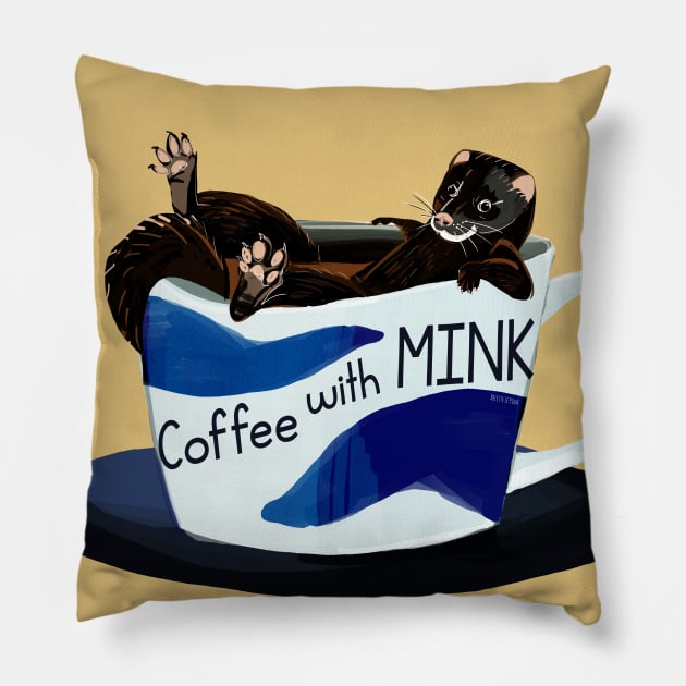 Coffee with Mink Pillow by belettelepink