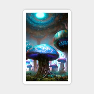 Glowing fantastic mushrooms Magnet