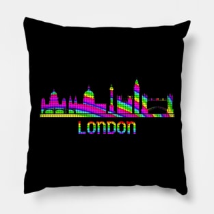 London Rainbow Skyline Pillow