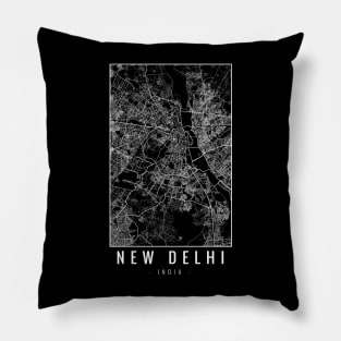 New Delhi India Minimalist Map Pillow