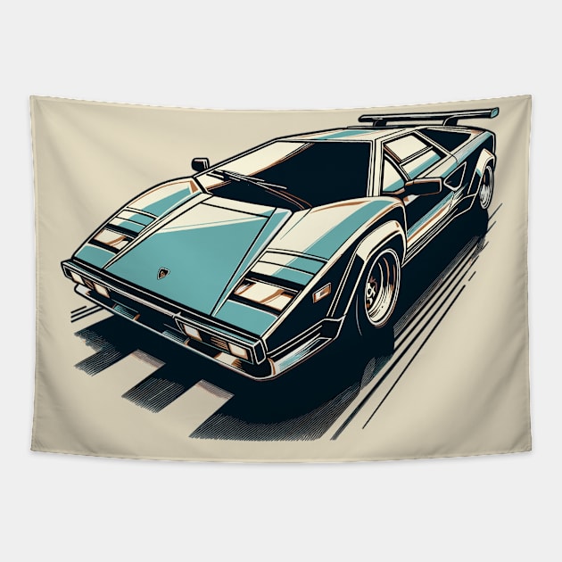 Lamborghini Countach Tapestry by Vehicles-Art