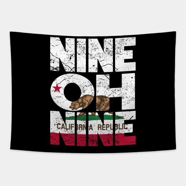 California Area Code 909 California Republic Flag Tapestry by Styleuniversal