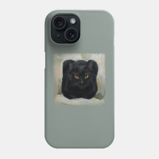 Black square cat Phone Case