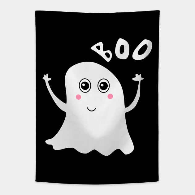 Cute Halloween Boo Ghost Tapestry by Nerd_art