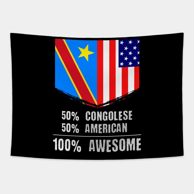 50% Congolese 50% American 100% Awesome Immigrant Tapestry by theperfectpresents