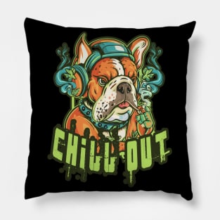 Chill Out: Hip Hop Bulldog Art Piece Pillow