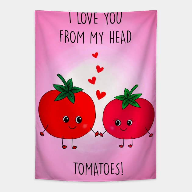 ILY TOMATOES Tapestry by Poppy and Mabel