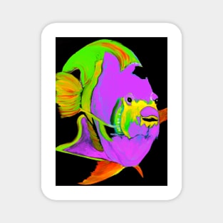 Purple Angel Fish Abstract Magnet