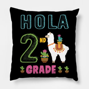 Cactus On Llama Student Happy Back To School Hola 2nd Grade Pillow