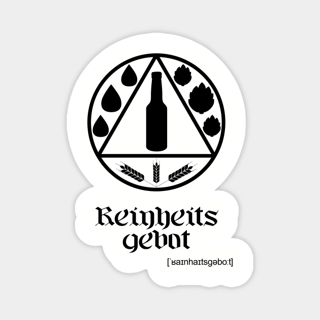 German Beer Purity Law Reinheitsgebot Black Magnet by HighBrowDesigns