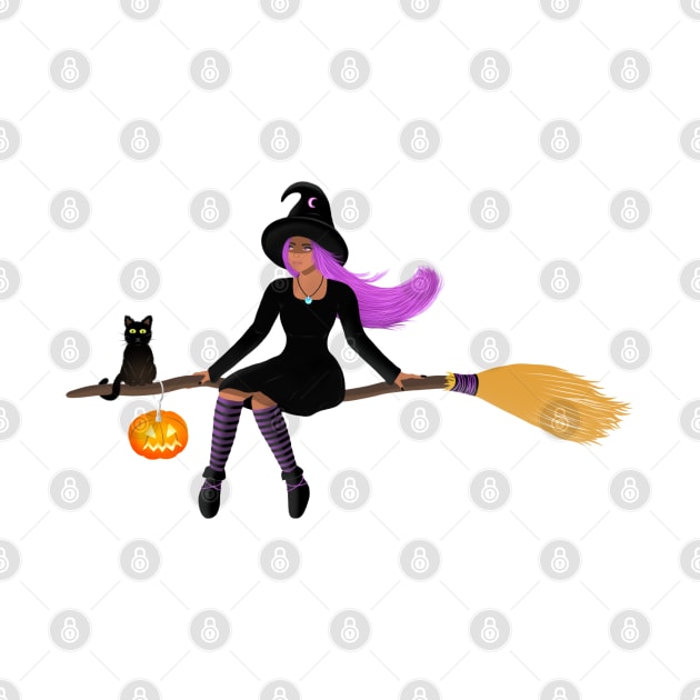 Witch on a broom by Raghni.C 