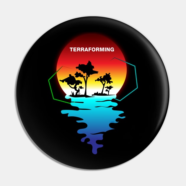 Terraforming Mars Boardgame Retro Pin by Buba Boardgames