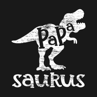 Papa Saurus Minimalist Grunge Style Funny T-Shirt