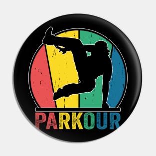 Parkour Free Running Training Traceur Retro Pin