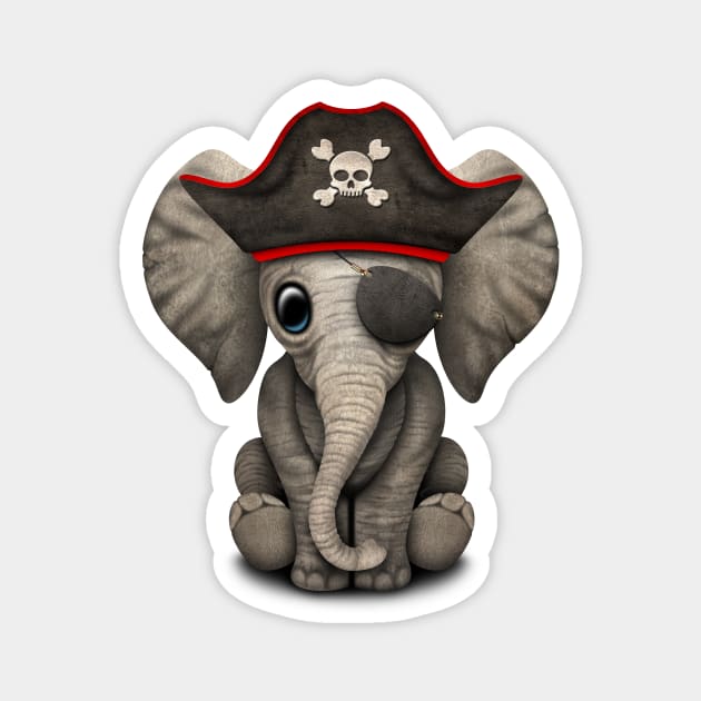 Cute Baby Elephant Pirate Magnet by jeffbartels