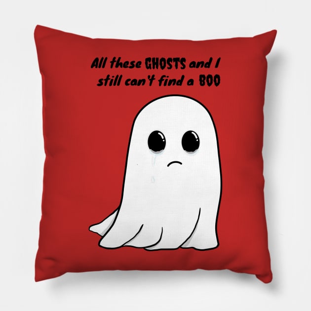 Ghost Dad Joke Halloween Shirt Pillow by JunaeBenne