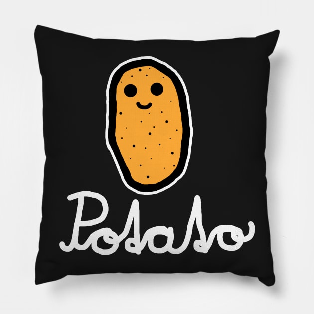 Potato (White) Pillow by Graograman