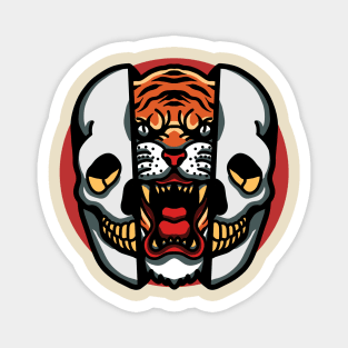 tiger in skull Magnet