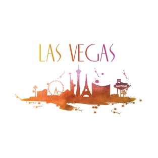 Las Vegas Watercolor Skyline T-Shirt